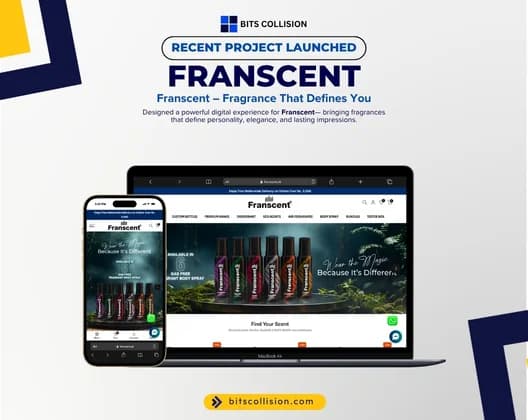 Franscent fragrance online store on laptop and mobile screens