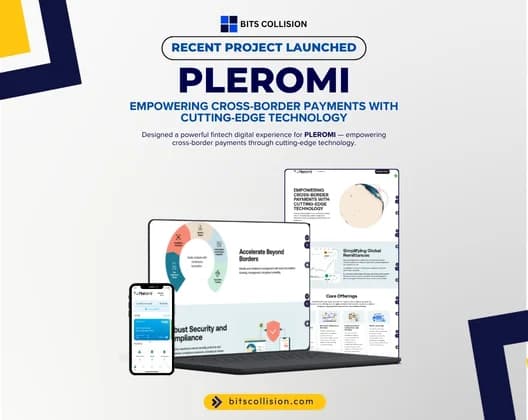 Pleromi cross-border payments website on a laptop screen