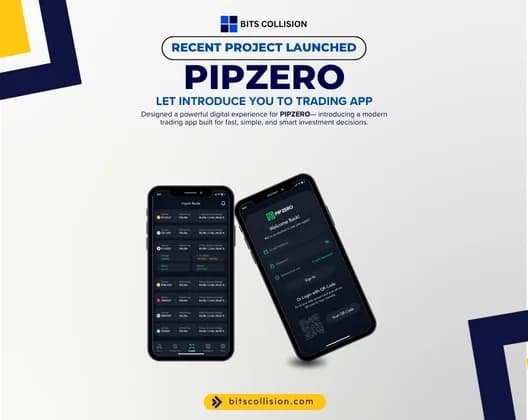 PipZero trading app screens on two phones