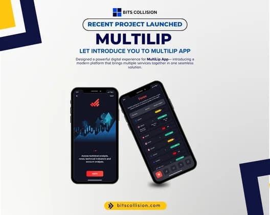 Multilip app screens on two phones