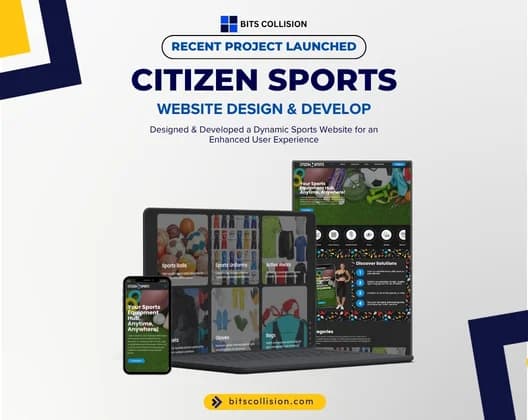 Citizen Sports equipment website on a laptop screen